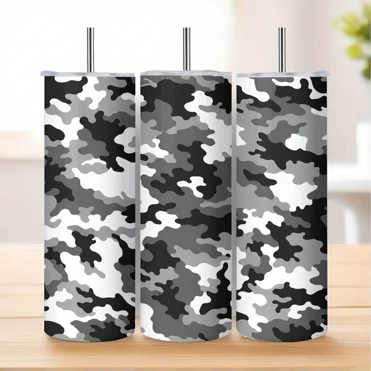 1pc 20Oz Gray Black White Camo - Tumbler 20Oz White ulasan dan harga